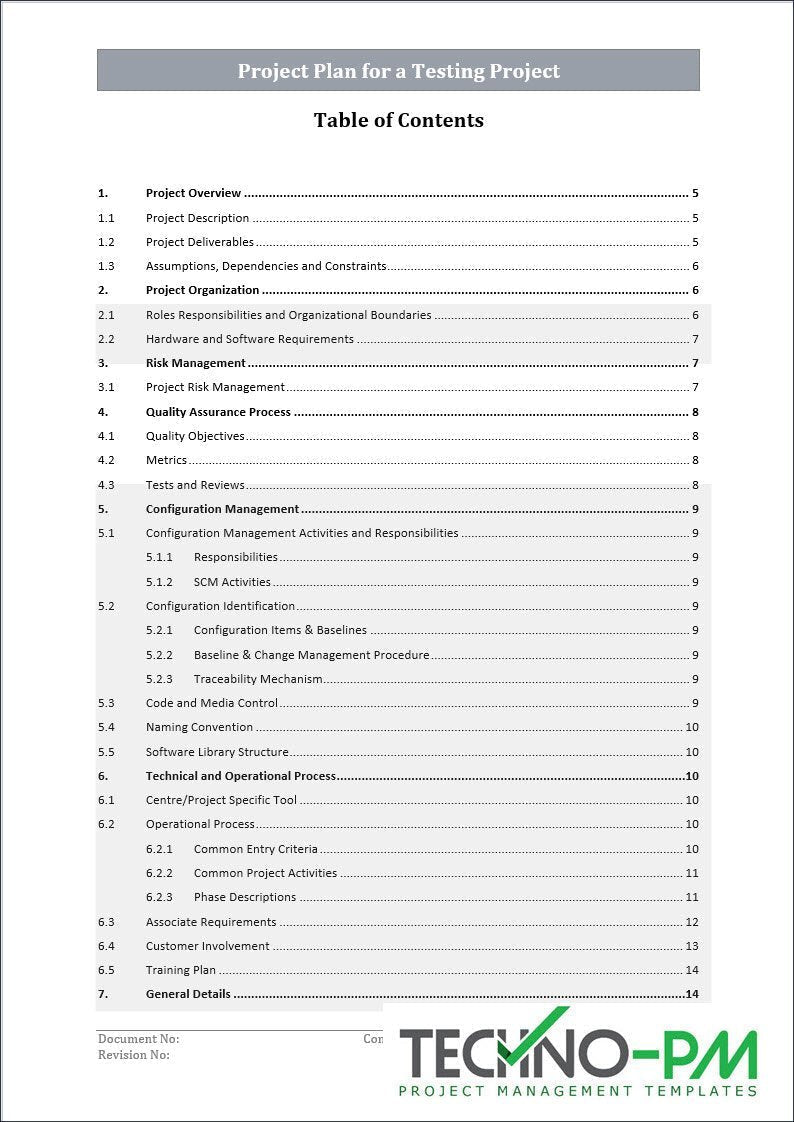 Project Plan Testing Project