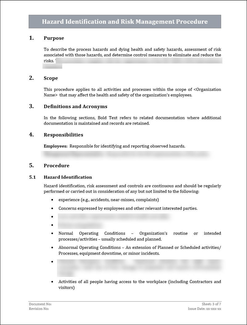 ISO 45001 - Hazard Identification and Risk Management Procedure