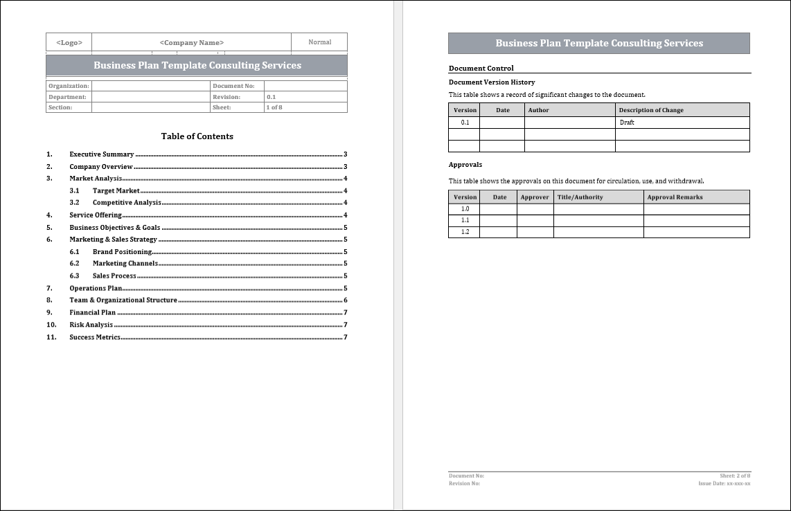 Business Case Template Consulting Free Download