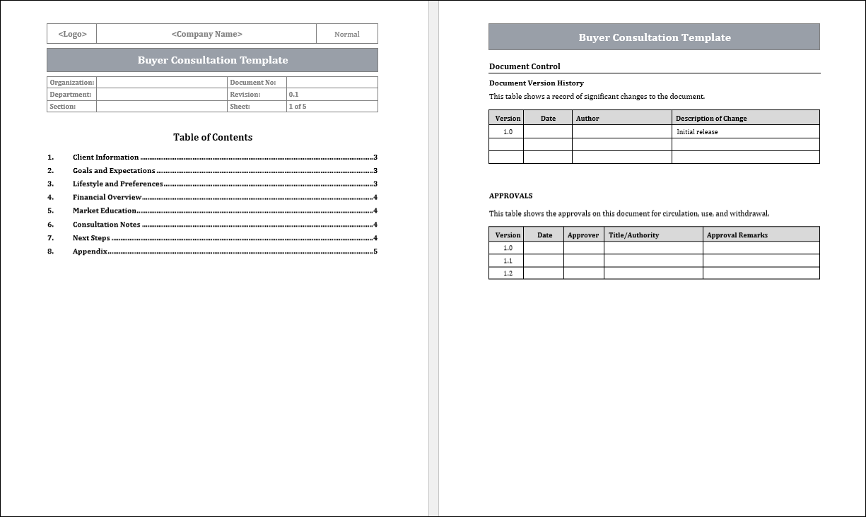 Buyer Consultation Template Free Download