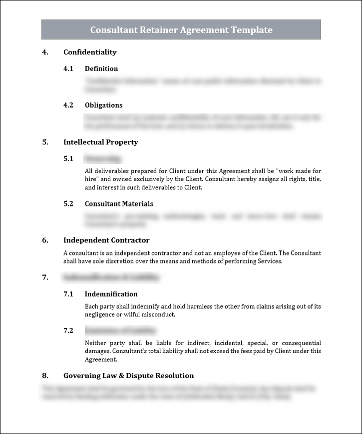 Consultant Retainer Agreement Template Free Download
