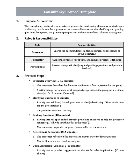 Consultancy Protocol Template Free Download