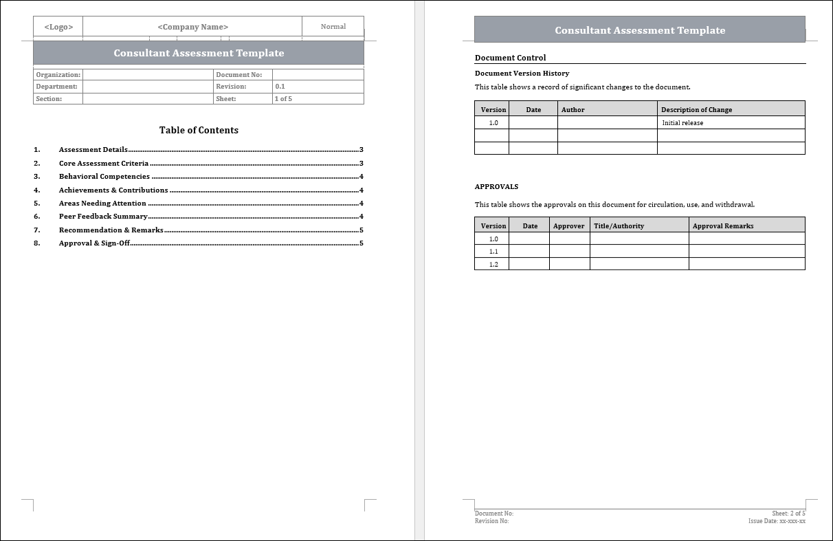 Consultant Assessment Template