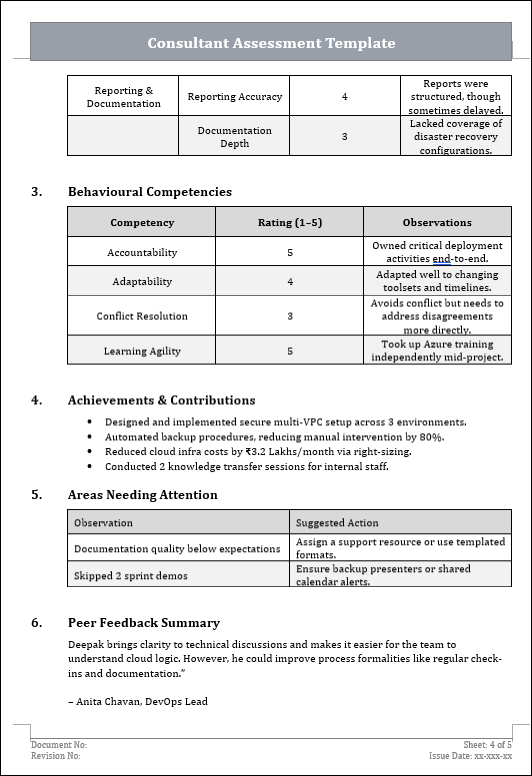 Consultant Assessment Template