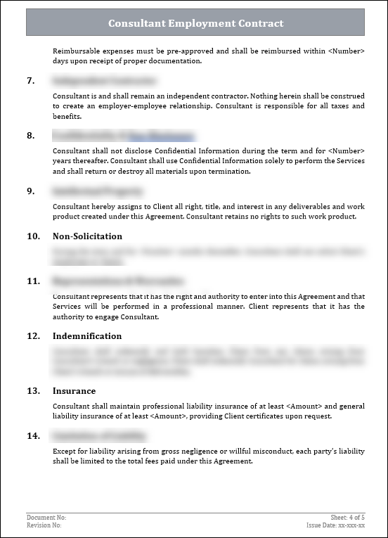 FREE Consultant Employment Contract Template