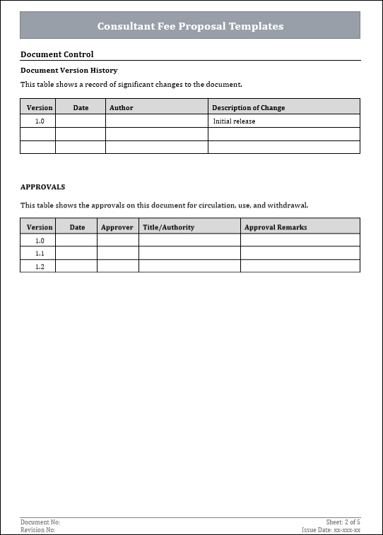 FREE Consultant Fee Proposal Templates