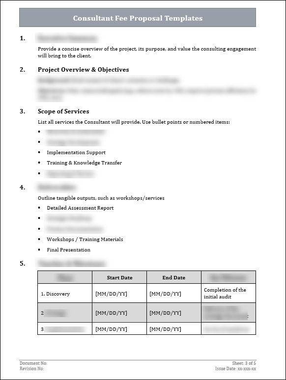 FREE Consultant Fee Proposal Templates