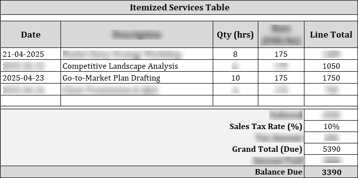 FREE Consultant Invoice Template