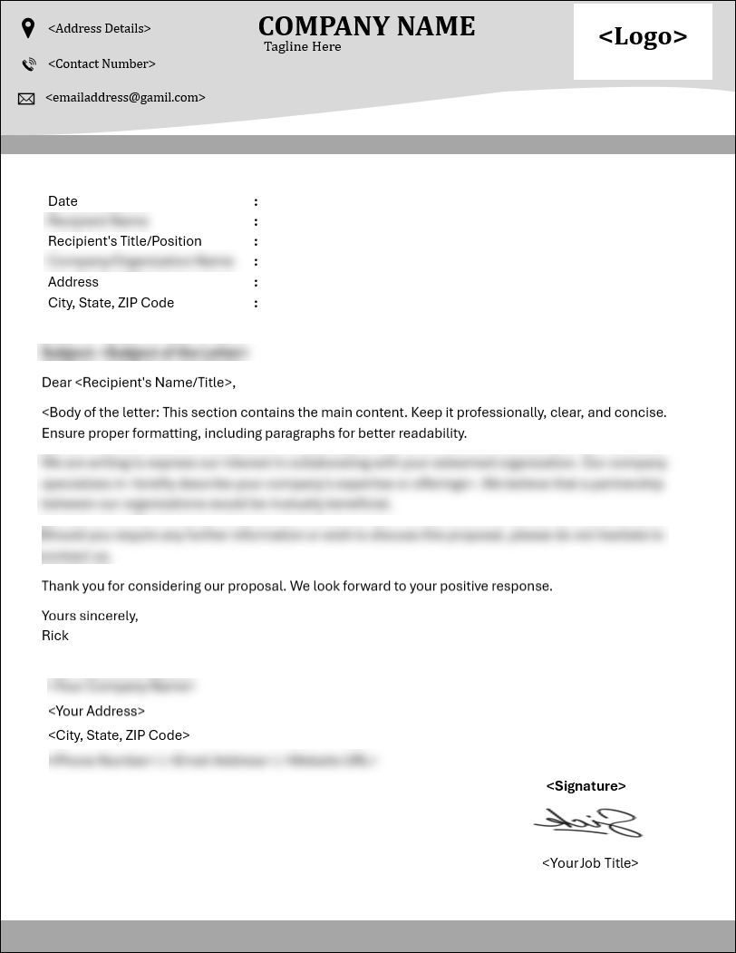 Consultant Letterhead Template Free Download