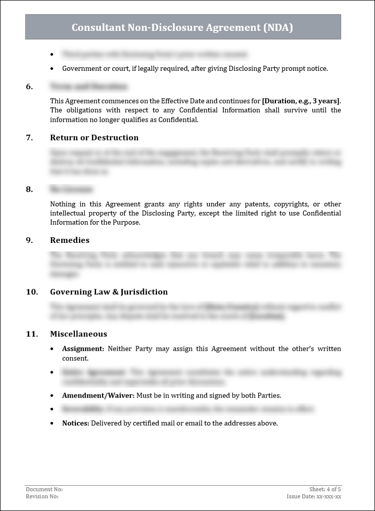 FREE Consultant Non-Disclosure Agreement (NDA) Template