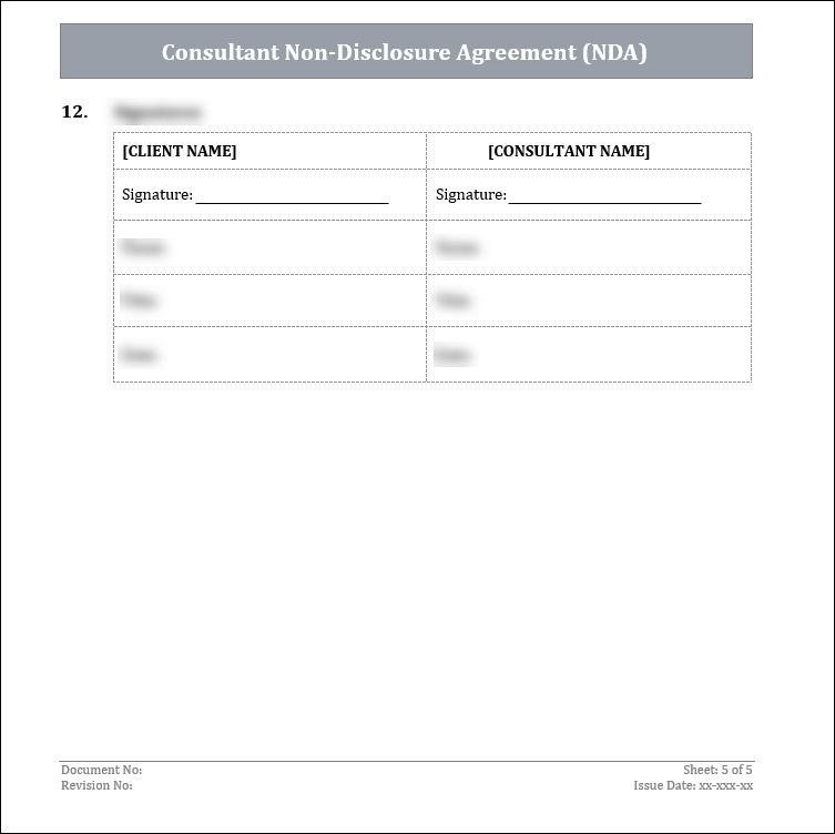 FREE Consultant Non-Disclosure Agreement (NDA) Template