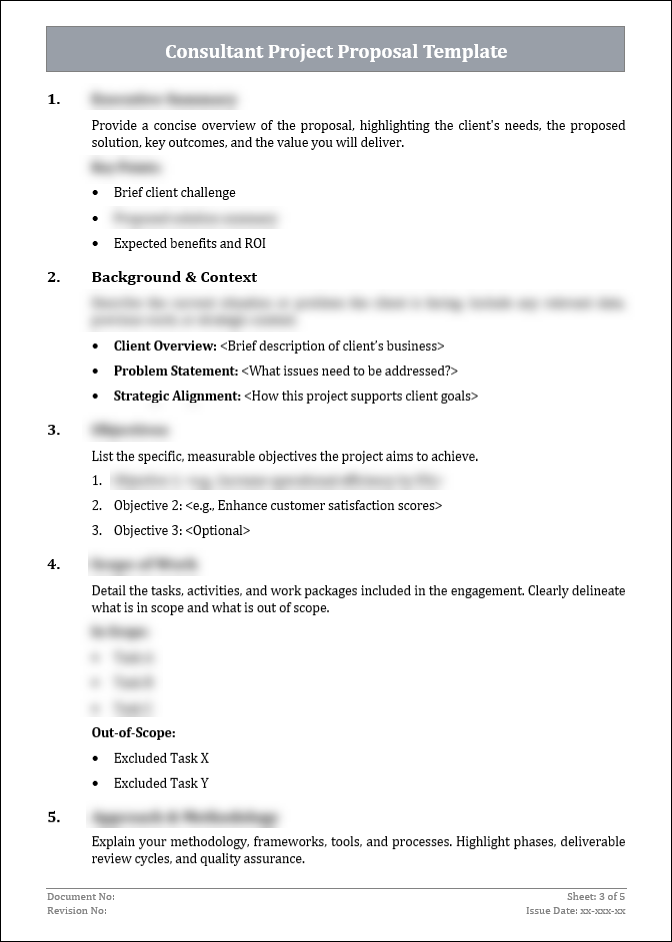 Consultant Project Proposal Template Free Download