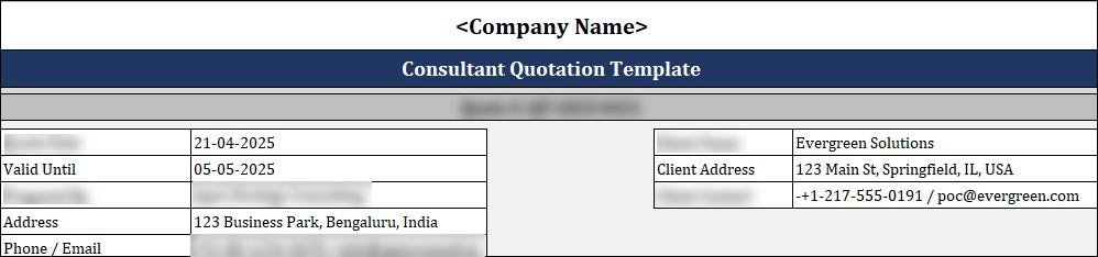 FREE Consultant Quotation Template