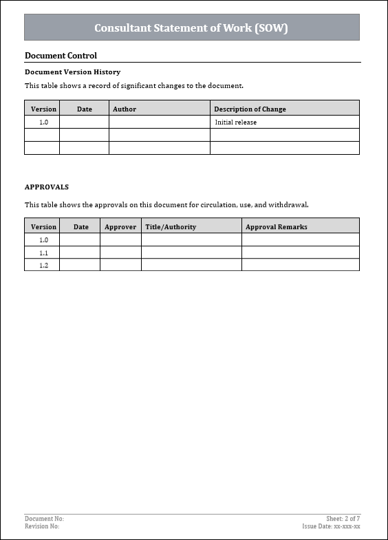 FREE Consultant Statement of Work Template (SOW)