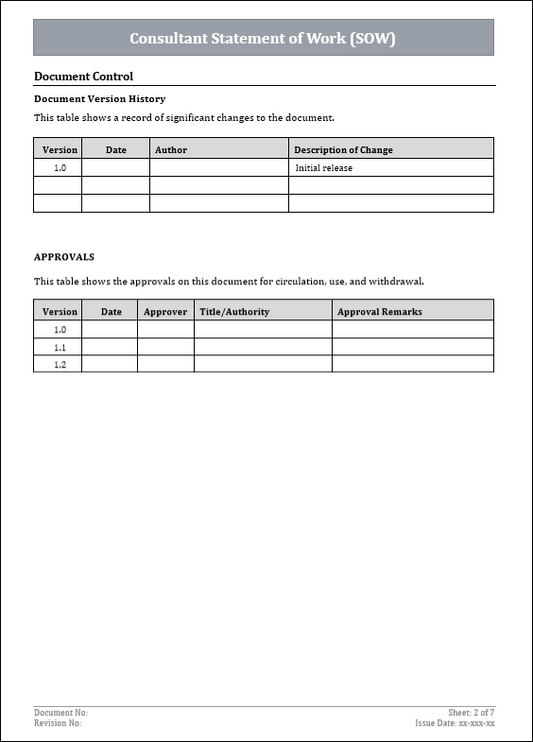FREE Consultant Statement of Work Template (SOW)
