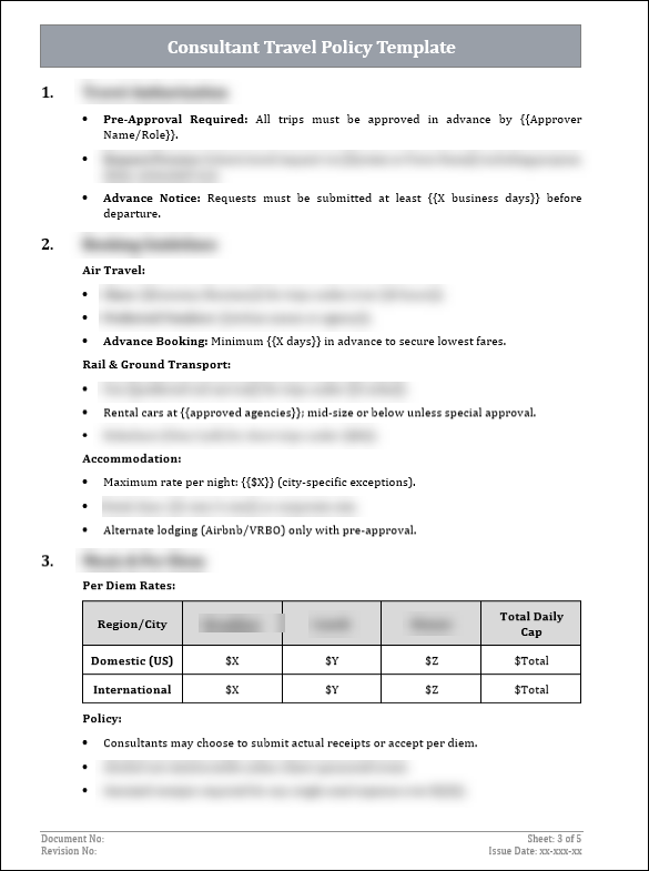 FREE Consultant Travel Policy Template