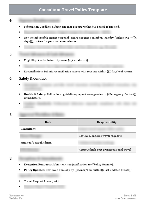 FREE Consultant Travel Policy Template