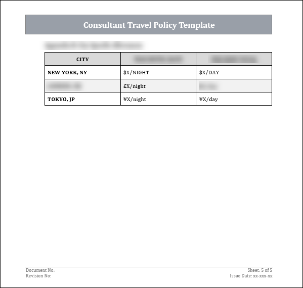 FREE Consultant Travel Policy Template