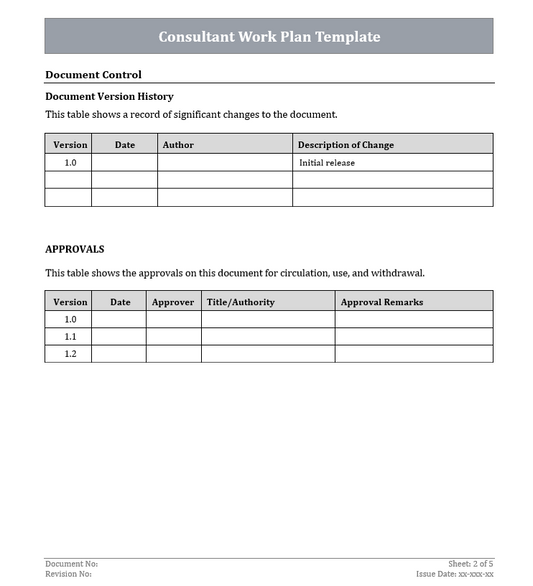 FREE Consultant Work Plan Template