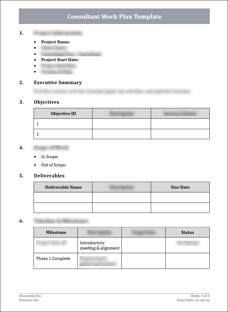 FREE Consultant Work Plan Template