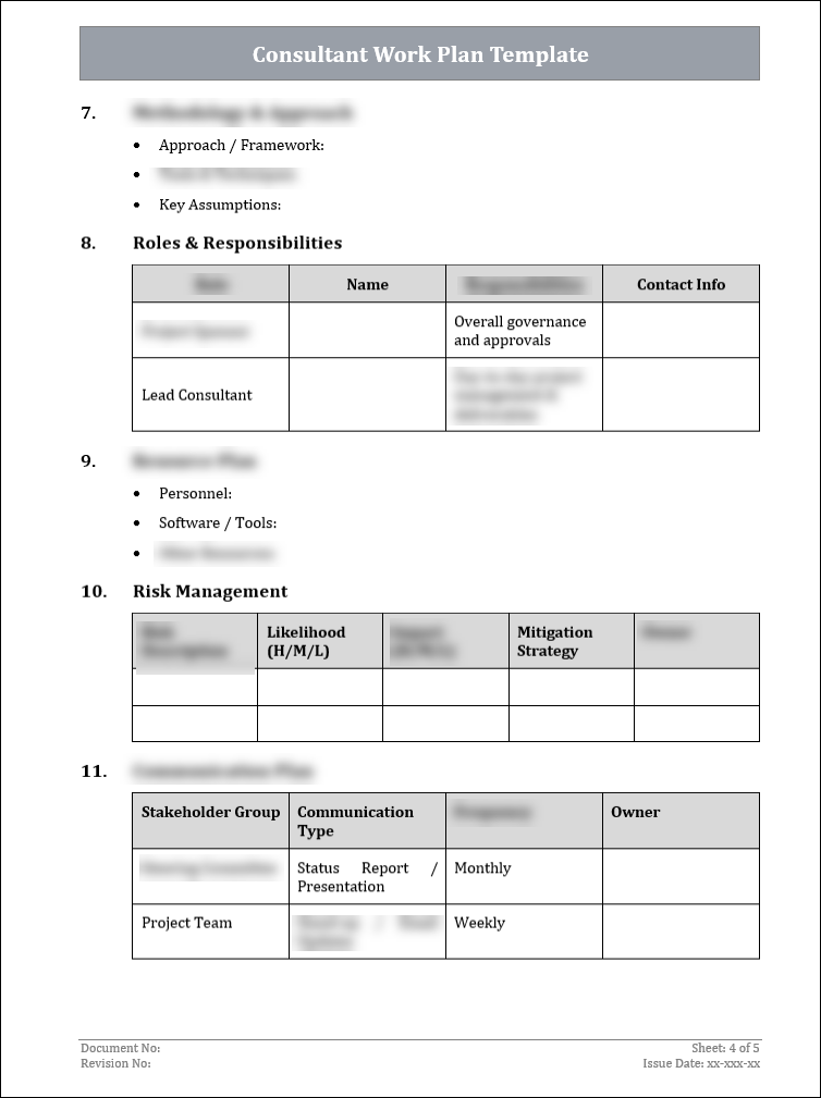 FREE Consultant Work Plan Template