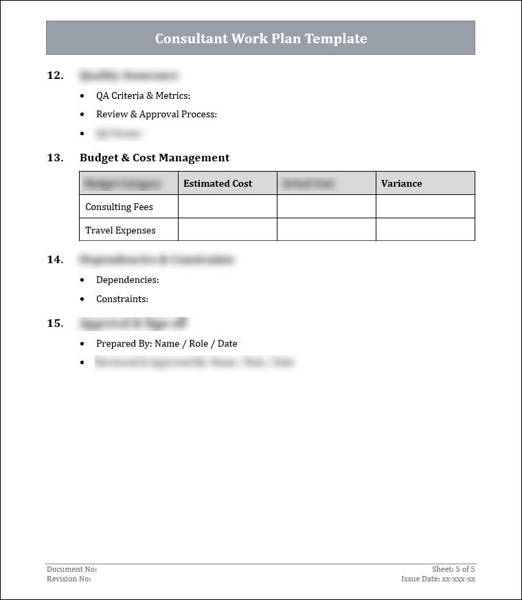 FREE Consultant Work Plan Template