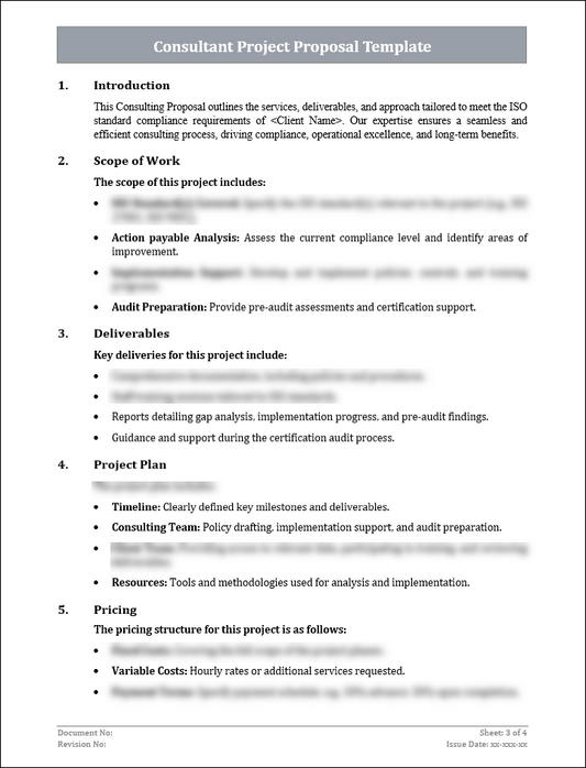 Consultant Proposal Template Free Download