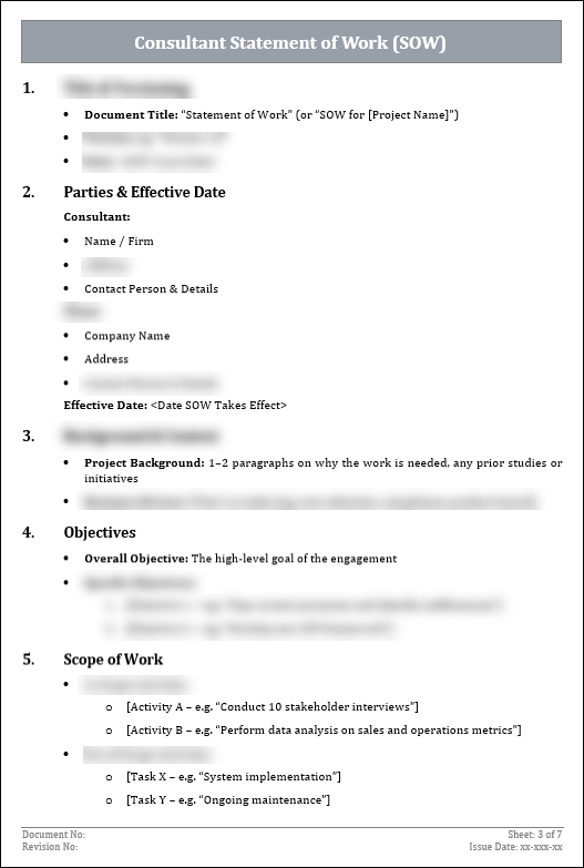 FREE Consultant Statement of Work Template (SOW)