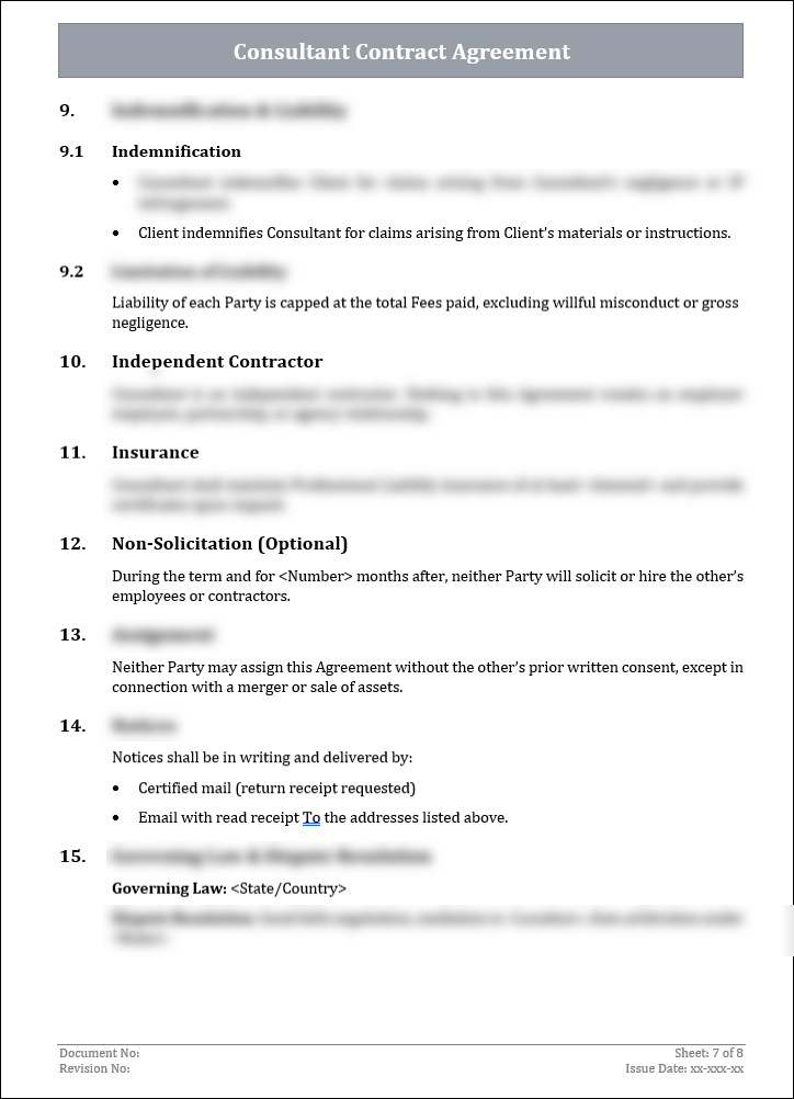 FREE Consultant Contract Agreement Template