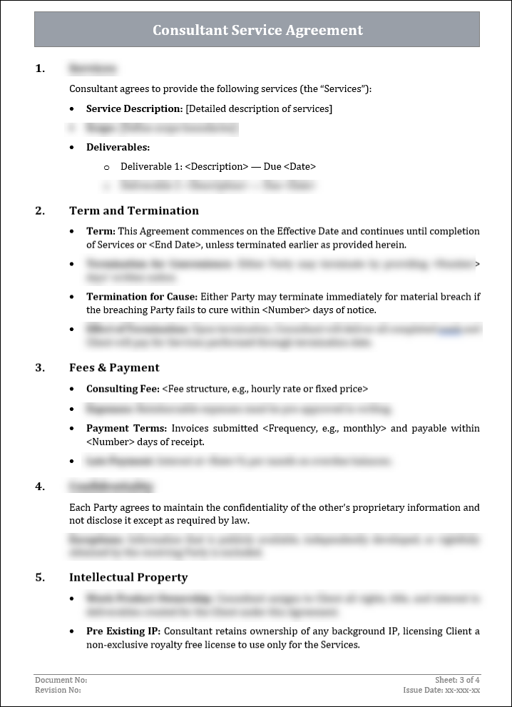 FREE Consultant Service Agreement