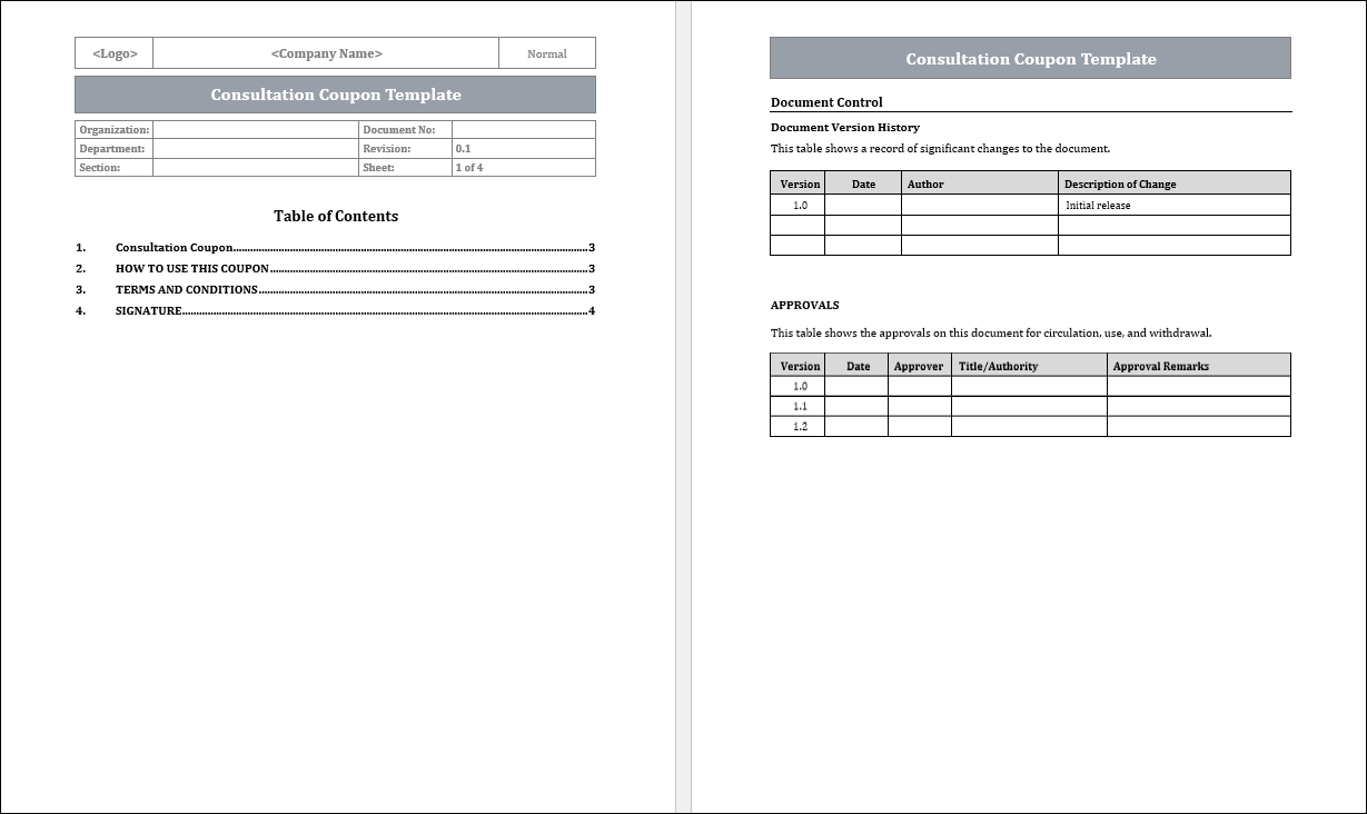 Consultation Coupon Template Free Download