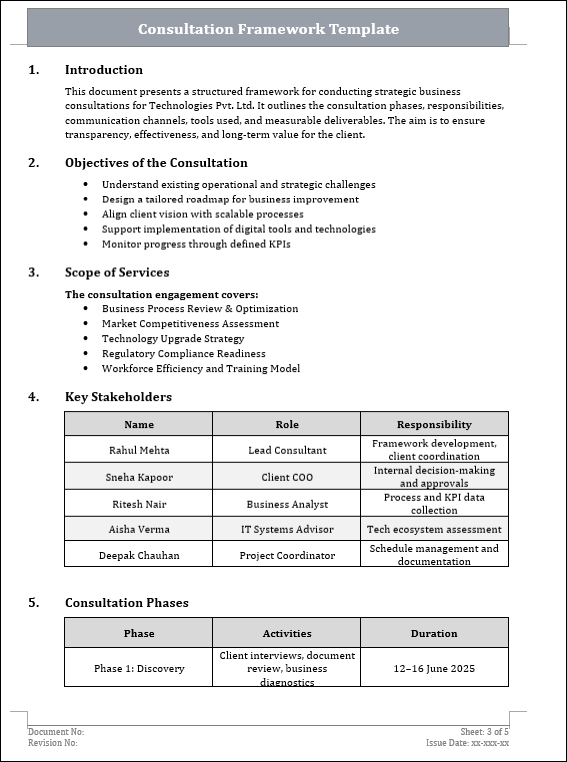 Consultation Framework Template