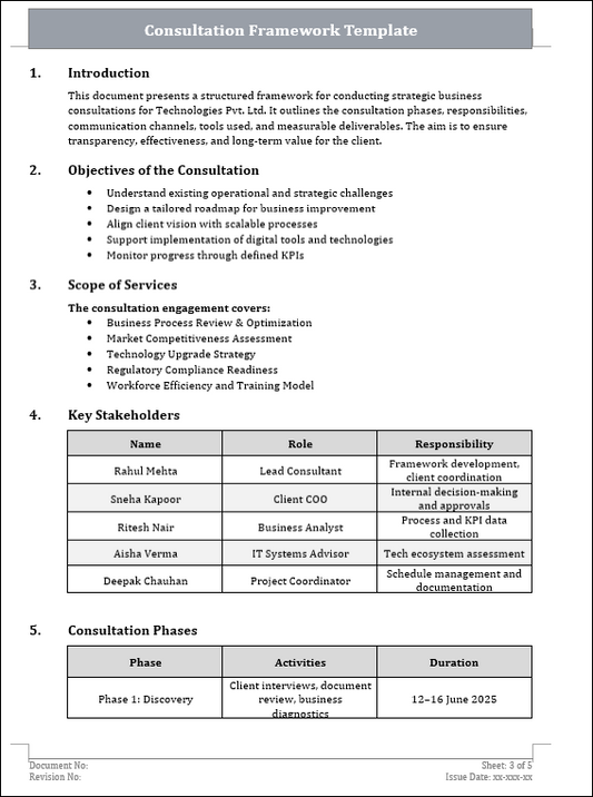Consultation Framework Template