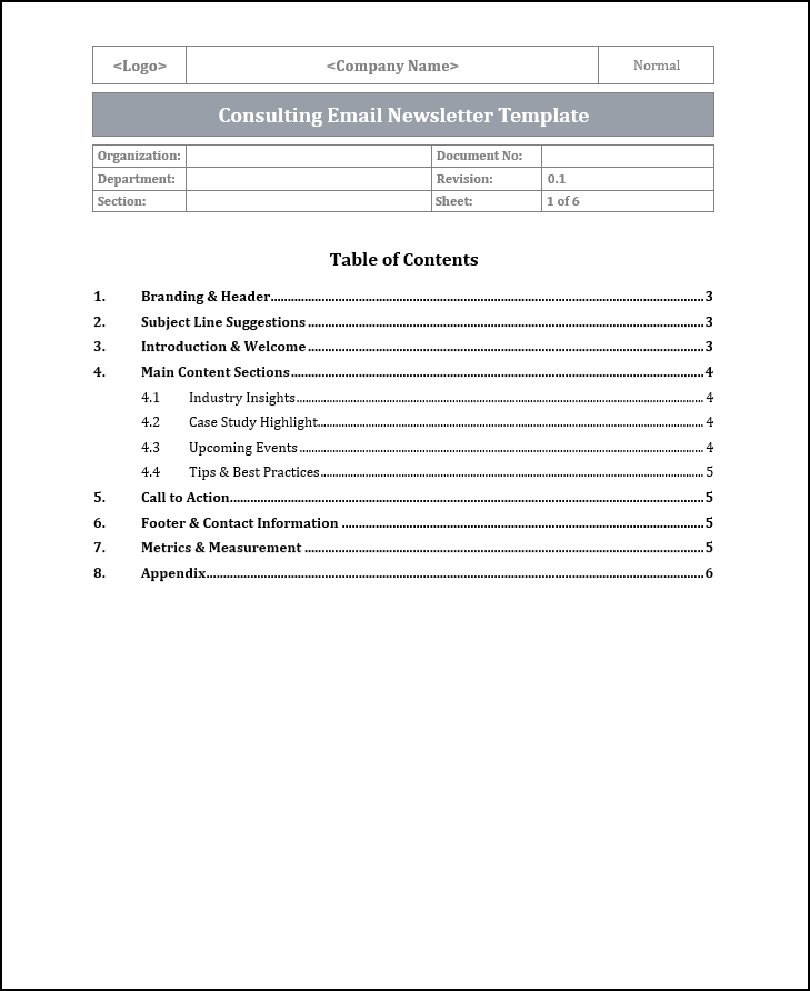 Consulting Email Newsletter Template Free Download