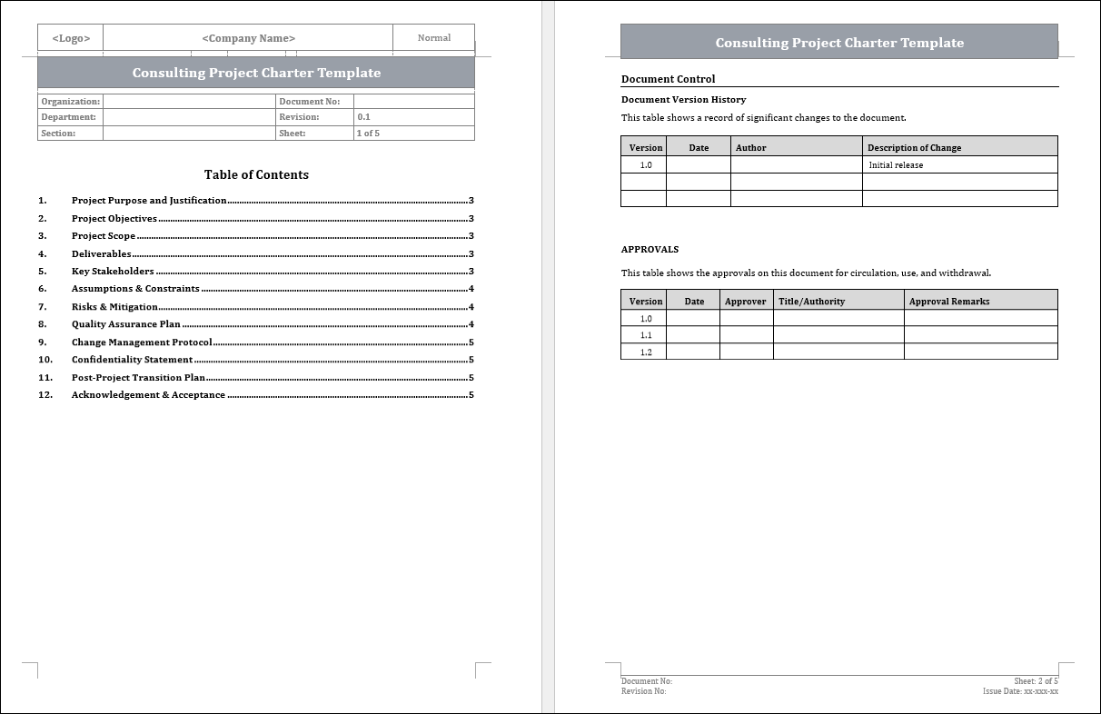 Consulting Project Charter Template