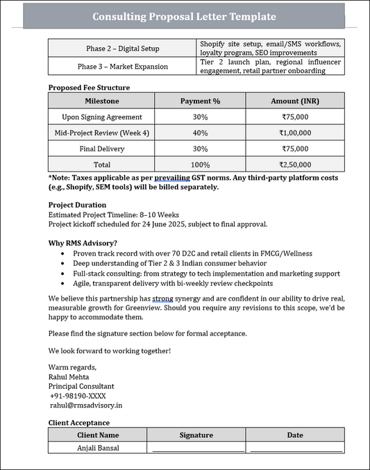 Consulting Proposal Letter