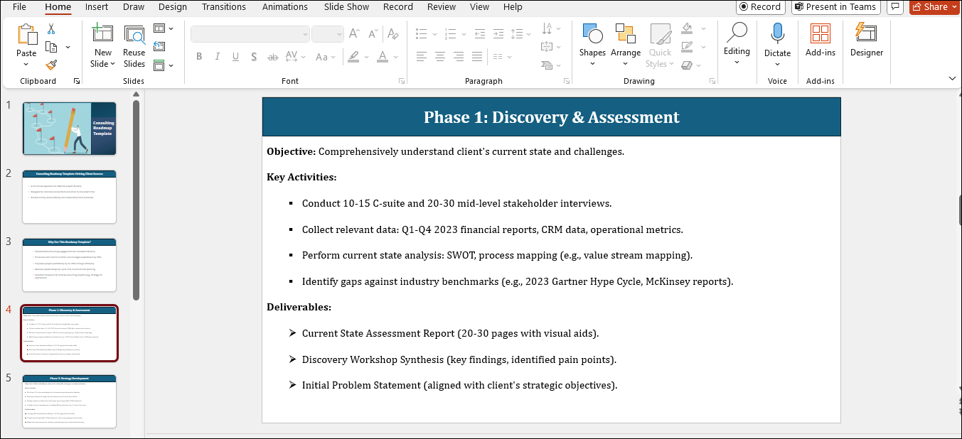Consulting Roadmap Template Free Download