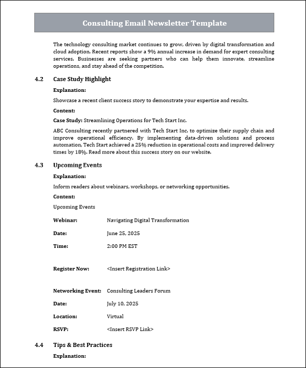 Consulting Email Newsletter Template Free Download
