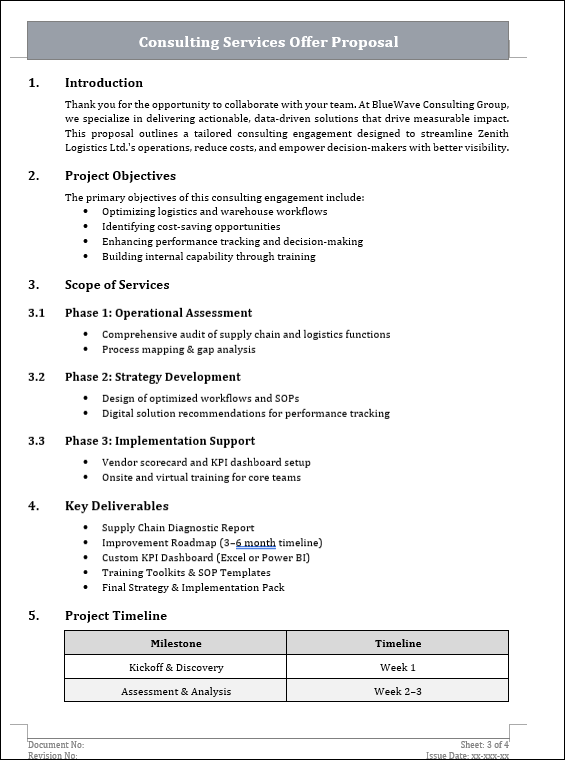 Consulting Services Offer Proposal