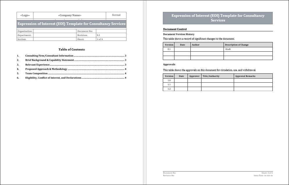 Expression of Interest Template for Consultancy Services Free Download