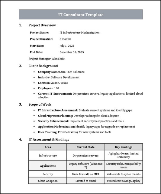 IT Consultant Template Free Download