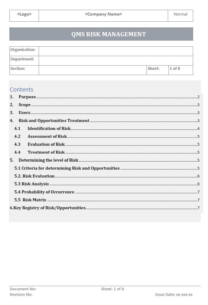QMS Risk Management