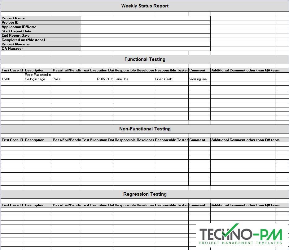 Weekly Status Report
