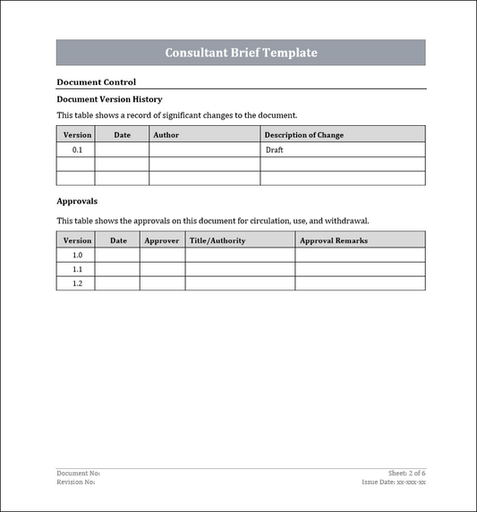 Consultant Brief Template Free Download