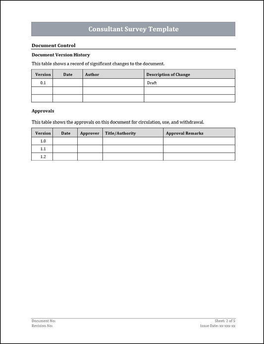 Consultant Survey Template Free Download
