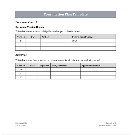 Consultation Plan Template Free Download