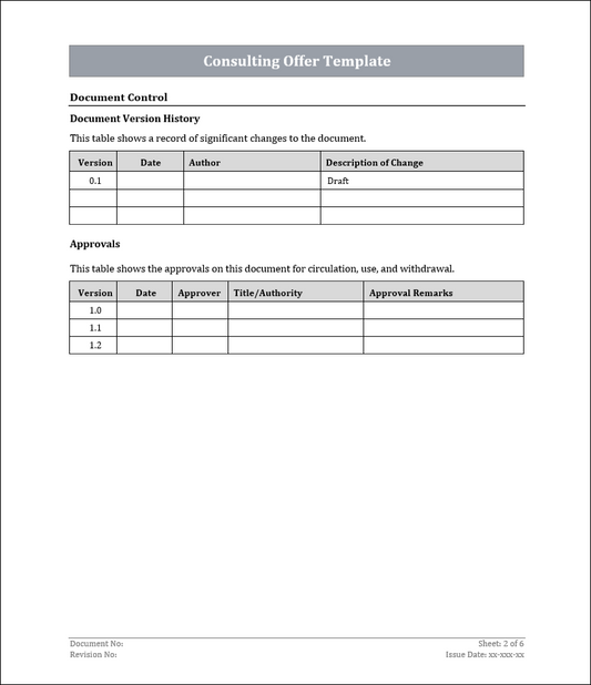 Consulting Offer Template Free Download