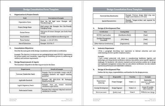 Design Consultation Form Template Free Download