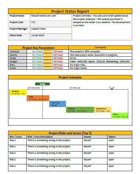 Project Status Reports Pack