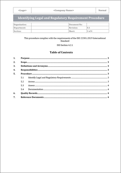 ISO 22301 Documentation Toolkit for Business Continuity